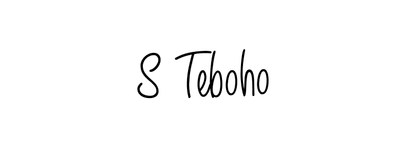 Use a signature maker to create a handwritten signature online. With this signature software, you can design (Angelique-Rose-font-FFP) your own signature for name S Teboho. S Teboho signature style 5 images and pictures png