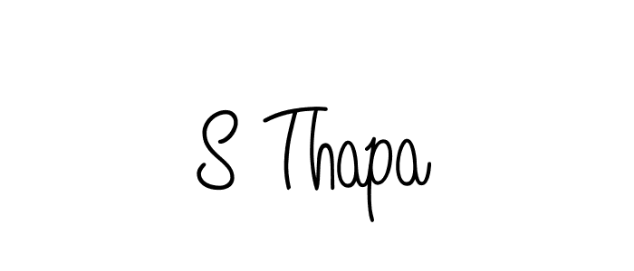 Design your own signature with our free online signature maker. With this signature software, you can create a handwritten (Angelique-Rose-font-FFP) signature for name S Thapa. S Thapa signature style 5 images and pictures png