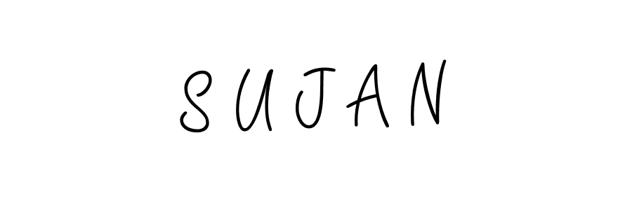 You should practise on your own different ways (Angelique-Rose-font-FFP) to write your name (S U J A N) in signature. don't let someone else do it for you. S U J A N signature style 5 images and pictures png