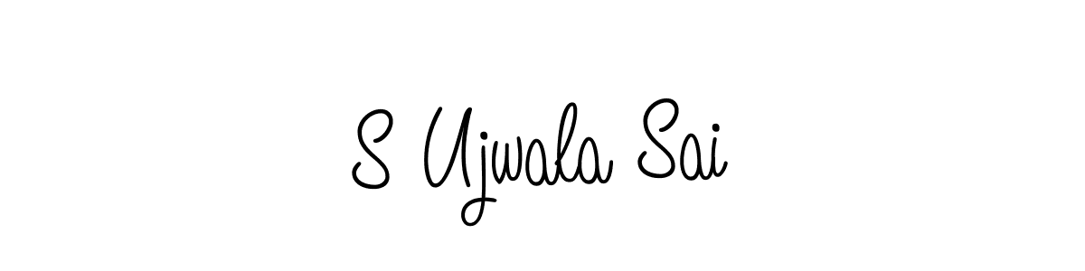 if you are searching for the best signature style for your name S Ujwala Sai. so please give up your signature search. here we have designed multiple signature styles  using Angelique-Rose-font-FFP. S Ujwala Sai signature style 5 images and pictures png