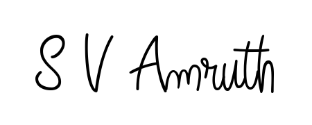 Explore multiple handwriting variations for S V Amruth including this stunning Angelique-Rose-font-FFP design. Free to use across all platforms. S V Amruth signature style 5 images and pictures png
