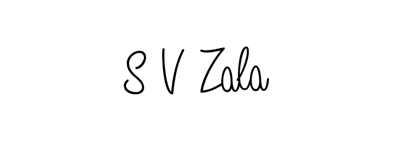 S V Zala stylish signature style. Best Handwritten Sign (Angelique-Rose-font-FFP) for my name. Handwritten Signature Collection Ideas for my name S V Zala. S V Zala signature style 5 images and pictures png