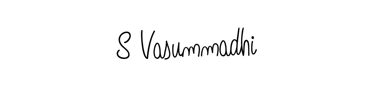 Also we have S Vasummadhi name is the best signature style. Create professional handwritten signature collection using Angelique-Rose-font-FFP autograph style. S Vasummadhi signature style 5 images and pictures png