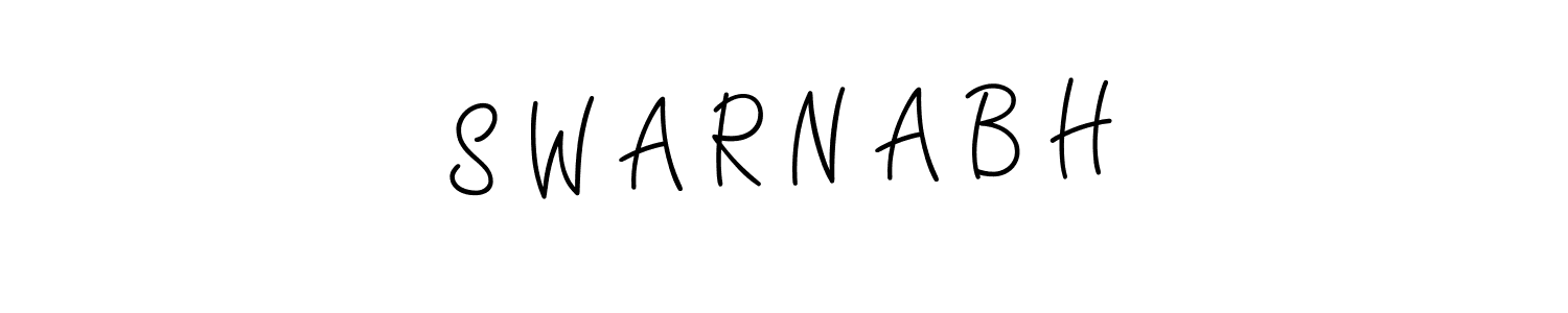 Make a beautiful signature design for name S W A R N A B H. With this signature (Angelique-Rose-font-FFP) style, you can create a handwritten signature for free. S W A R N A B H signature style 5 images and pictures png