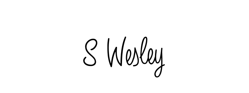 Make a beautiful signature design for name S Wesley. With this signature (Angelique-Rose-font-FFP) style, you can create a handwritten signature for free. S Wesley signature style 5 images and pictures png