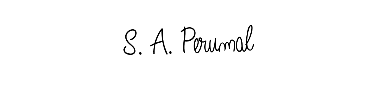 Make a beautiful signature design for name S. A. Perumal. With this signature (Angelique-Rose-font-FFP) style, you can create a handwritten signature for free. S. A. Perumal signature style 5 images and pictures png