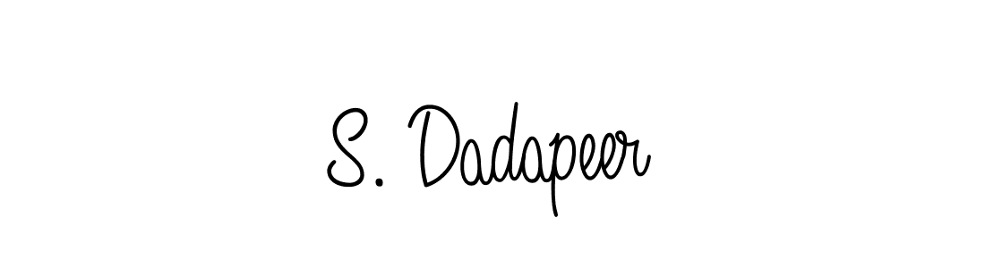 Use a signature maker to create a handwritten signature online. With this signature software, you can design (Angelique-Rose-font-FFP) your own signature for name S. Dadapeer. S. Dadapeer signature style 5 images and pictures png