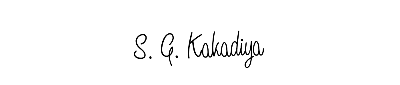 You should practise on your own different ways (Angelique-Rose-font-FFP) to write your name (S. G. Kakadiya) in signature. don't let someone else do it for you. S. G. Kakadiya signature style 5 images and pictures png