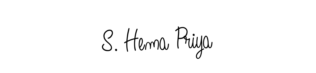 The best way (Angelique-Rose-font-FFP) to make a short signature is to pick only two or three words in your name. The name S. Hema Priya include a total of six letters. For converting this name. S. Hema Priya signature style 5 images and pictures png