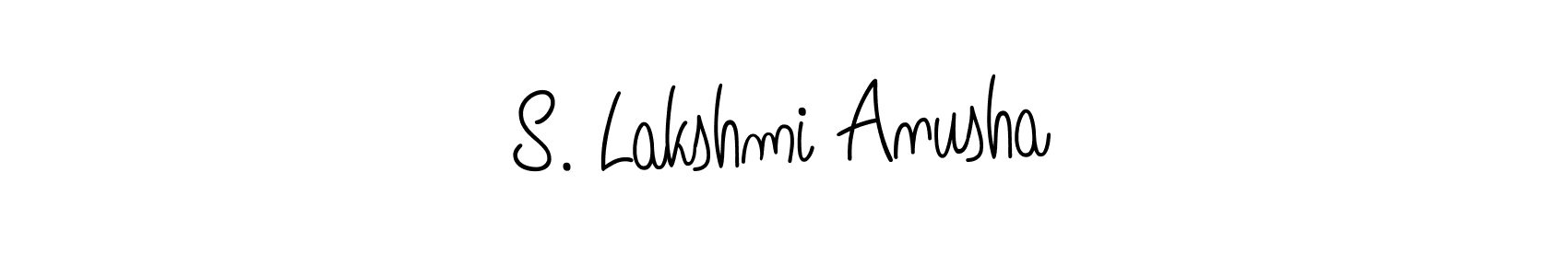 You should practise on your own different ways (Angelique-Rose-font-FFP) to write your name (S. Lakshmi Anusha) in signature. don't let someone else do it for you. S. Lakshmi Anusha signature style 5 images and pictures png
