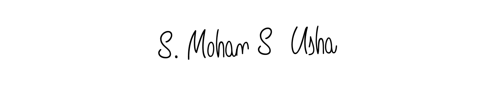Make a beautiful signature design for name S. Mohan S  Usha. With this signature (Angelique-Rose-font-FFP) style, you can create a handwritten signature for free. S. Mohan S  Usha signature style 5 images and pictures png