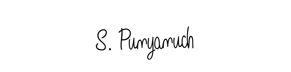 S. Punyanuch stylish signature style. Best Handwritten Sign (Angelique-Rose-font-FFP) for my name. Handwritten Signature Collection Ideas for my name S. Punyanuch. S. Punyanuch signature style 5 images and pictures png