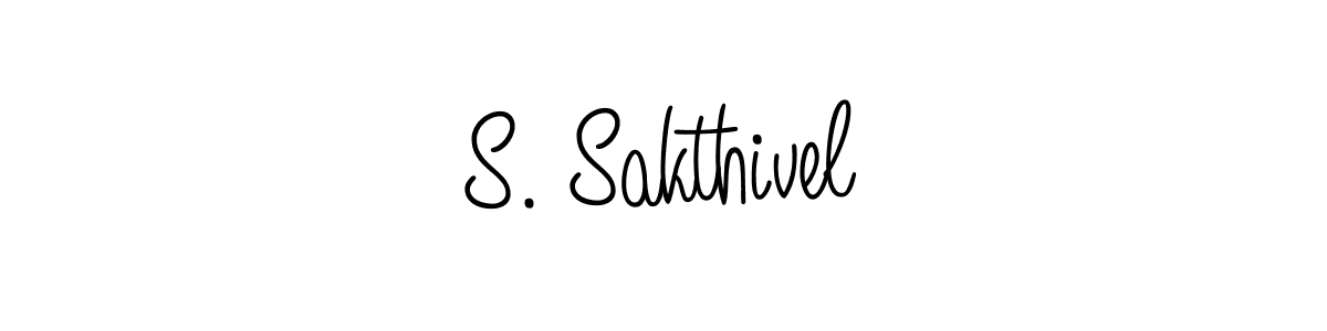 The best way (Angelique-Rose-font-FFP) to make a short signature is to pick only two or three words in your name. The name S. Sakthivel include a total of six letters. For converting this name. S. Sakthivel signature style 5 images and pictures png