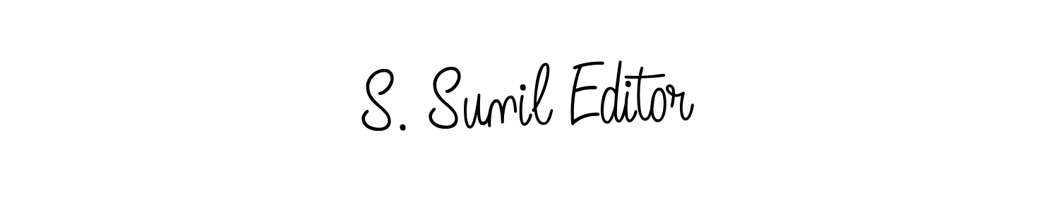 Use a signature maker to create a handwritten signature online. With this signature software, you can design (Angelique-Rose-font-FFP) your own signature for name S. Sunil Editor. S. Sunil Editor signature style 5 images and pictures png