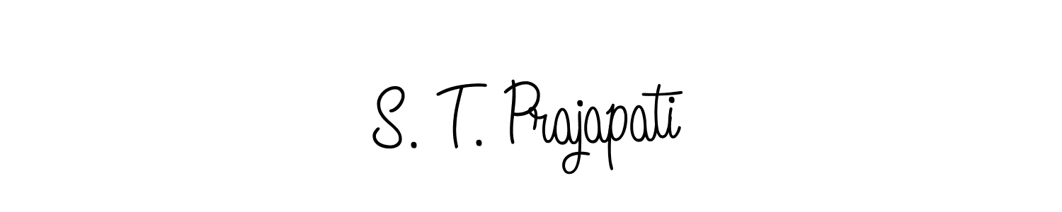 Also You can easily find your signature by using the search form. We will create S. T. Prajapati name handwritten signature images for you free of cost using Angelique-Rose-font-FFP sign style. S. T. Prajapati signature style 5 images and pictures png