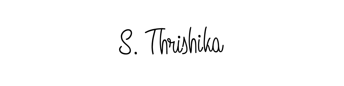 You should practise on your own different ways (Angelique-Rose-font-FFP) to write your name (S. Thrishika) in signature. don't let someone else do it for you. S. Thrishika signature style 5 images and pictures png