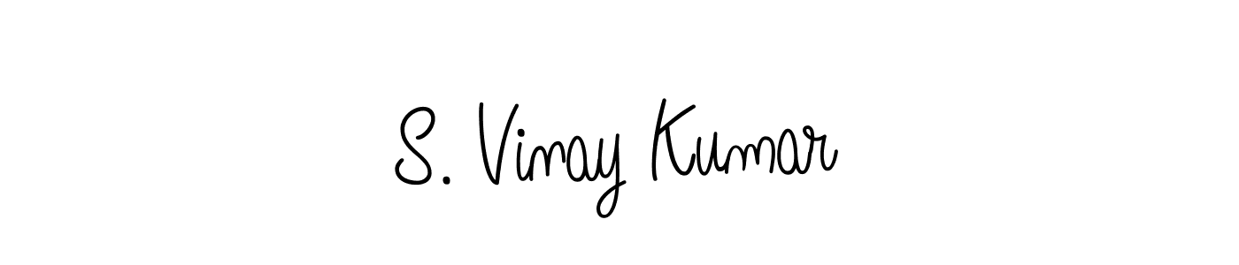The best way (Angelique-Rose-font-FFP) to make a short signature is to pick only two or three words in your name. The name S. Vinay Kumar include a total of six letters. For converting this name. S. Vinay Kumar signature style 5 images and pictures png