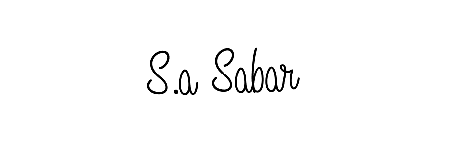 Make a beautiful signature design for name S.a Sabar. With this signature (Angelique-Rose-font-FFP) style, you can create a handwritten signature for free. S.a Sabar signature style 5 images and pictures png