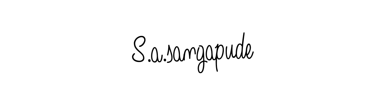 Make a beautiful signature design for name S.a.sangapude. With this signature (Angelique-Rose-font-FFP) style, you can create a handwritten signature for free. S.a.sangapude signature style 5 images and pictures png