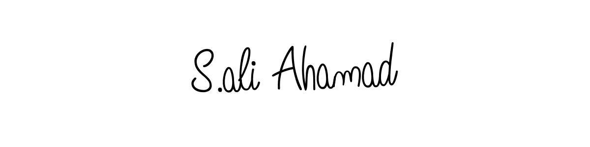 The best way (Angelique-Rose-font-FFP) to make a short signature is to pick only two or three words in your name. The name S.ali Ahamad include a total of six letters. For converting this name. S.ali Ahamad signature style 5 images and pictures png