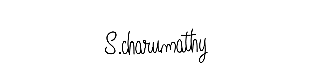 How to make S.charumathy name signature. Use Angelique-Rose-font-FFP style for creating short signs online. This is the latest handwritten sign. S.charumathy signature style 5 images and pictures png