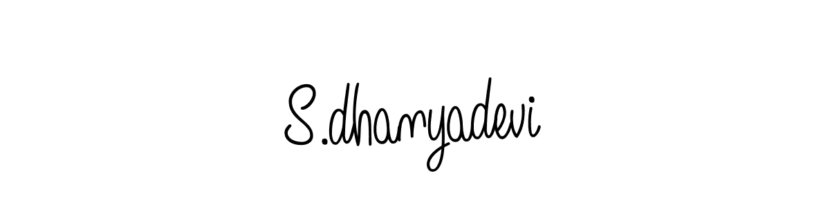 Use a signature maker to create a handwritten signature online. With this signature software, you can design (Angelique-Rose-font-FFP) your own signature for name S.dhanyadevi. S.dhanyadevi signature style 5 images and pictures png