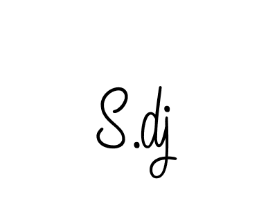 S.dj stylish signature style. Best Handwritten Sign (Angelique-Rose-font-FFP) for my name. Handwritten Signature Collection Ideas for my name S.dj. S.dj signature style 5 images and pictures png