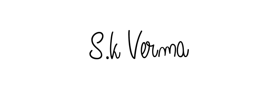The best way (Angelique-Rose-font-FFP) to make a short signature is to pick only two or three words in your name. The name S.k Verma include a total of six letters. For converting this name. S.k Verma signature style 5 images and pictures png