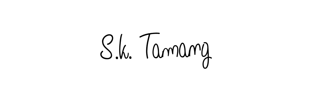 if you are searching for the best signature style for your name S.k. Tamang. so please give up your signature search. here we have designed multiple signature styles  using Angelique-Rose-font-FFP. S.k. Tamang signature style 5 images and pictures png