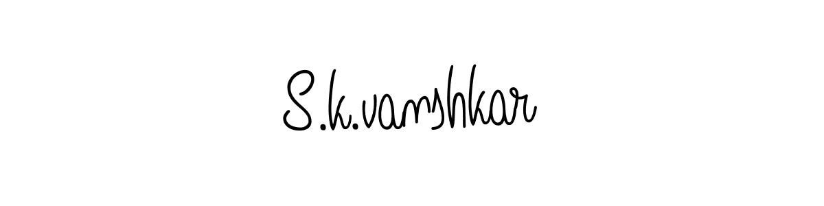 S.k.vanshkar stylish signature style. Best Handwritten Sign (Angelique-Rose-font-FFP) for my name. Handwritten Signature Collection Ideas for my name S.k.vanshkar. S.k.vanshkar signature style 5 images and pictures png