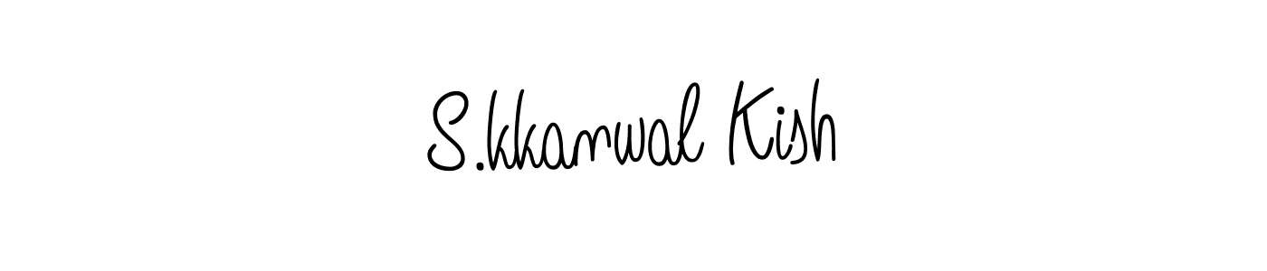 You should practise on your own different ways (Angelique-Rose-font-FFP) to write your name (S.kkanwal Kish) in signature. don't let someone else do it for you. S.kkanwal Kish signature style 5 images and pictures png