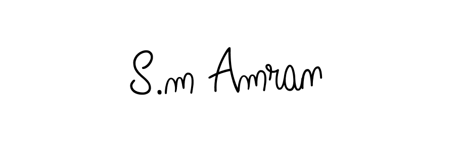 Make a beautiful signature design for name S.m Amran. With this signature (Angelique-Rose-font-FFP) style, you can create a handwritten signature for free. S.m Amran signature style 5 images and pictures png