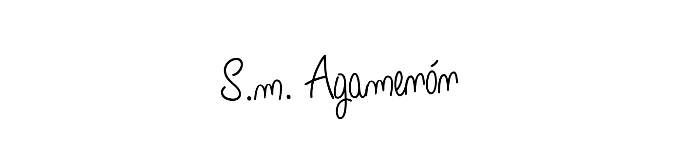 This is the best signature style for the S.m. Agamenón name. Also you like these signature font (Angelique-Rose-font-FFP). Mix name signature. S.m. Agamenón signature style 5 images and pictures png