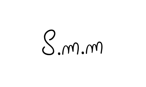 Make a beautiful signature design for name S.m.m. With this signature (Angelique-Rose-font-FFP) style, you can create a handwritten signature for free. S.m.m signature style 5 images and pictures png