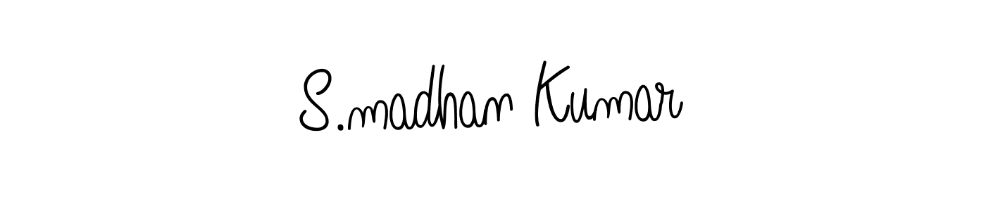 You should practise on your own different ways (Angelique-Rose-font-FFP) to write your name (S.madhan Kumar) in signature. don't let someone else do it for you. S.madhan Kumar signature style 5 images and pictures png