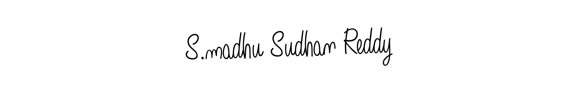 The best way (Angelique-Rose-font-FFP) to make a short signature is to pick only two or three words in your name. The name S.madhu Sudhan Reddy include a total of six letters. For converting this name. S.madhu Sudhan Reddy signature style 5 images and pictures png