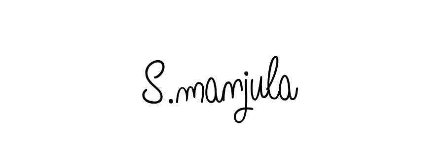 The best way (Angelique-Rose-font-FFP) to make a short signature is to pick only two or three words in your name. The name S.manjula include a total of six letters. For converting this name. S.manjula signature style 5 images and pictures png