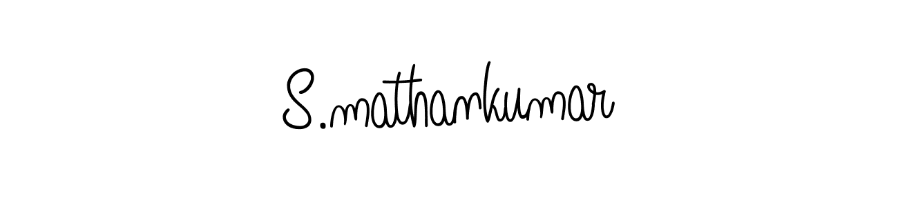You should practise on your own different ways (Angelique-Rose-font-FFP) to write your name (S.mathankumar) in signature. don't let someone else do it for you. S.mathankumar signature style 5 images and pictures png