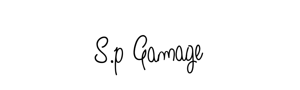 You should practise on your own different ways (Angelique-Rose-font-FFP) to write your name (S.p Gamage) in signature. don't let someone else do it for you. S.p Gamage signature style 5 images and pictures png