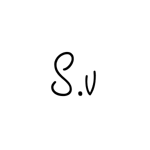 How to make S.v name signature. Use Angelique-Rose-font-FFP style for creating short signs online. This is the latest handwritten sign. S.v signature style 5 images and pictures png