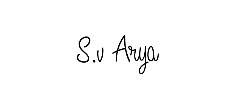 Use a signature maker to create a handwritten signature online. With this signature software, you can design (Angelique-Rose-font-FFP) your own signature for name S.v Arya. S.v Arya signature style 5 images and pictures png