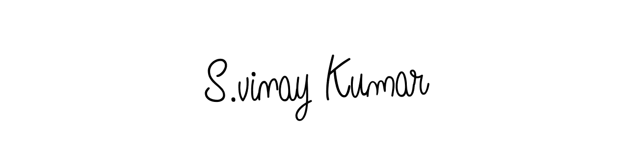 You should practise on your own different ways (Angelique-Rose-font-FFP) to write your name (S.vinay Kumar) in signature. don't let someone else do it for you. S.vinay Kumar signature style 5 images and pictures png