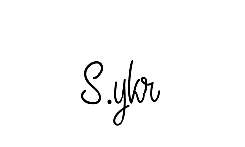 How to make S.ykr name signature. Use Angelique-Rose-font-FFP style for creating short signs online. This is the latest handwritten sign. S.ykr signature style 5 images and pictures png