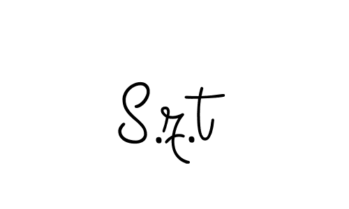 S.z.t stylish signature style. Best Handwritten Sign (Angelique-Rose-font-FFP) for my name. Handwritten Signature Collection Ideas for my name S.z.t. S.z.t signature style 5 images and pictures png