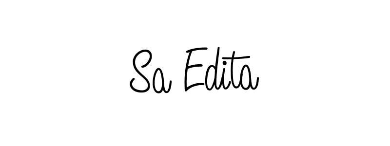 Use a signature maker to create a handwritten signature online. With this signature software, you can design (Angelique-Rose-font-FFP) your own signature for name Sa Edita. Sa Edita signature style 5 images and pictures png