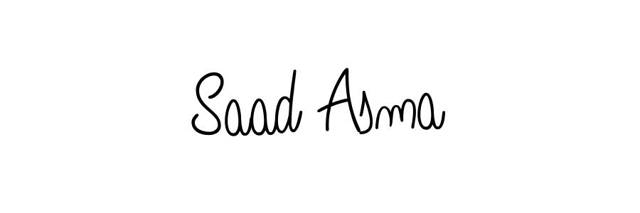 Use a signature maker to create a handwritten signature online. With this signature software, you can design (Angelique-Rose-font-FFP) your own signature for name Saad Asma. Saad Asma signature style 5 images and pictures png