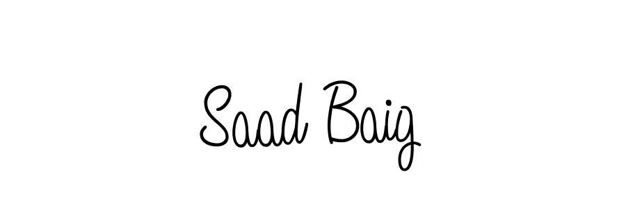 Make a beautiful signature design for name Saad Baig. With this signature (Angelique-Rose-font-FFP) style, you can create a handwritten signature for free. Saad Baig signature style 5 images and pictures png