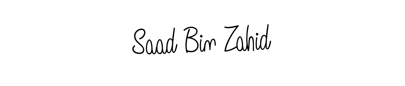 You should practise on your own different ways (Angelique-Rose-font-FFP) to write your name (Saad Bin Zahid) in signature. don't let someone else do it for you. Saad Bin Zahid signature style 5 images and pictures png