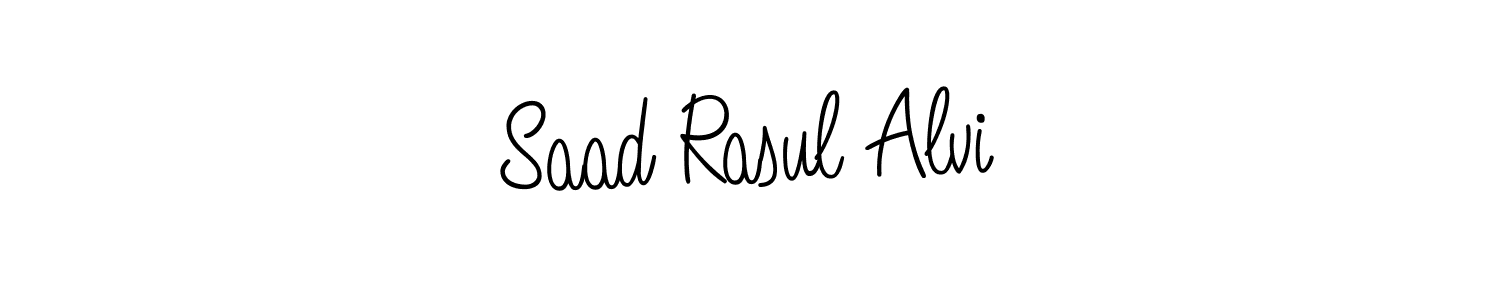 Use a signature maker to create a handwritten signature online. With this signature software, you can design (Angelique-Rose-font-FFP) your own signature for name Saad Rasul Alvi. Saad Rasul Alvi signature style 5 images and pictures png