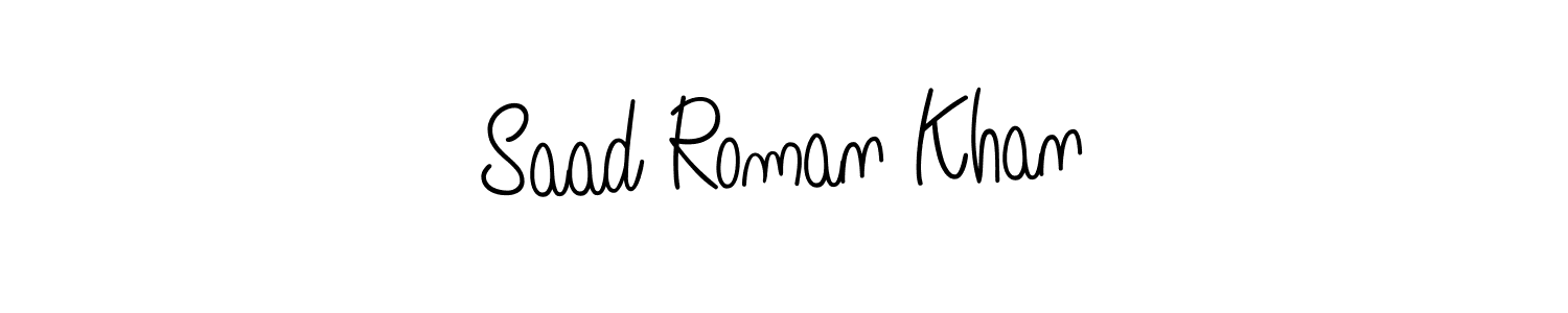 Check out images of Autograph of Saad Roman Khan name. Actor Saad Roman Khan Signature Style. Angelique-Rose-font-FFP is a professional sign style online. Saad Roman Khan signature style 5 images and pictures png